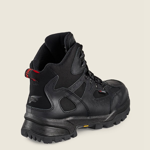 Mens Red Wing Truhiker - 6-inch Waterproof Safety Toe - Hiking Boots Black - YZJ037962